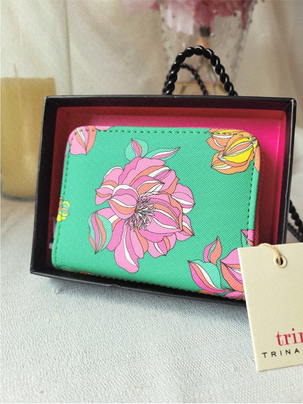 Trina Turk Floral Compact Wallet NIB